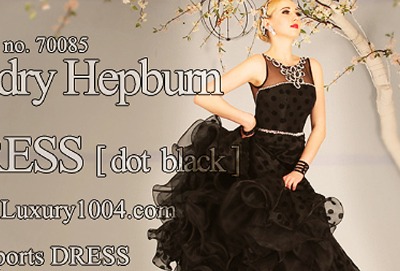 70085.Audry Hepburn Dress-Black Dot [Audrey Hepburn]