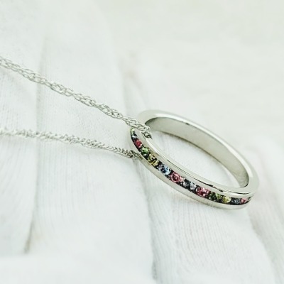053 Necklace Color Cubic Ring