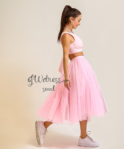 jw009 Chanel-colored pink dress customized dress